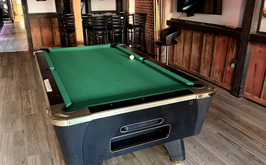 Pool table in a bar